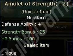 Amulet of strenght +2 AOS +2 anında teslimat