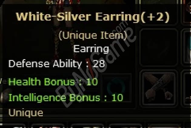 +2 White-Silver Earring