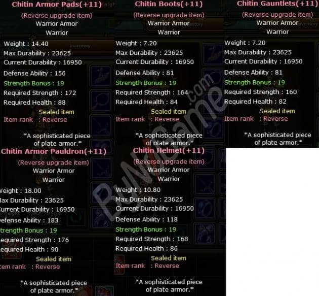 +9 WARRİOR CHİTİN SET ( AYAKLIK HARİÇ )