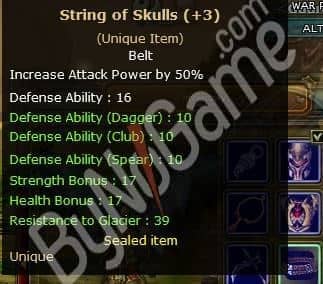 SELL +3 string of skulls SOS+3