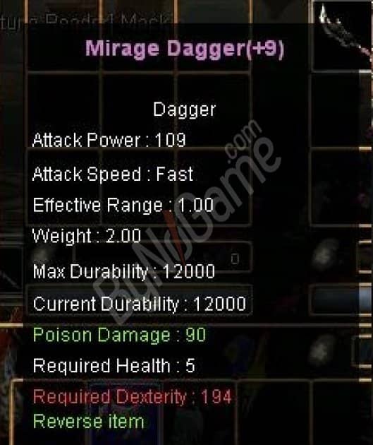 +9 DUAL NO REB MİRAGE DAGGER MD