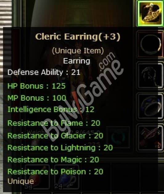 Cleric Earring +3