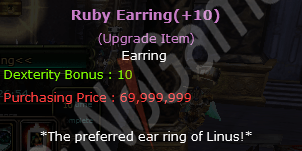 Ruby Earring Dex +10