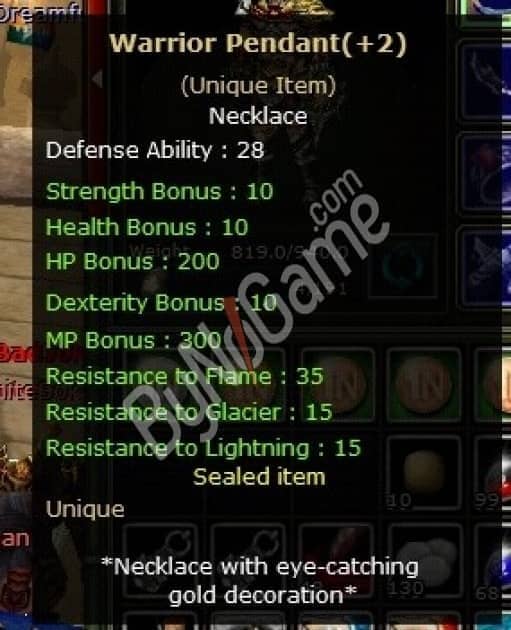 +2 WARRIOR PENDANT