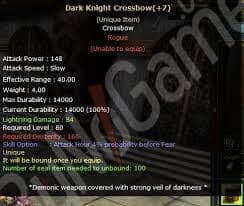 +7 DARK KNİGHT CROSSBOW