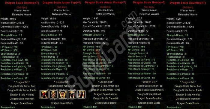 +7 No Rev Warrior Dragon Scale Set
