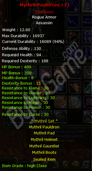 +7 NO REB MYTRİL SET ROGUE