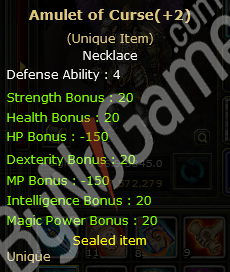SELLL AMULET OF CURSE +2 HEMEN TESLİM