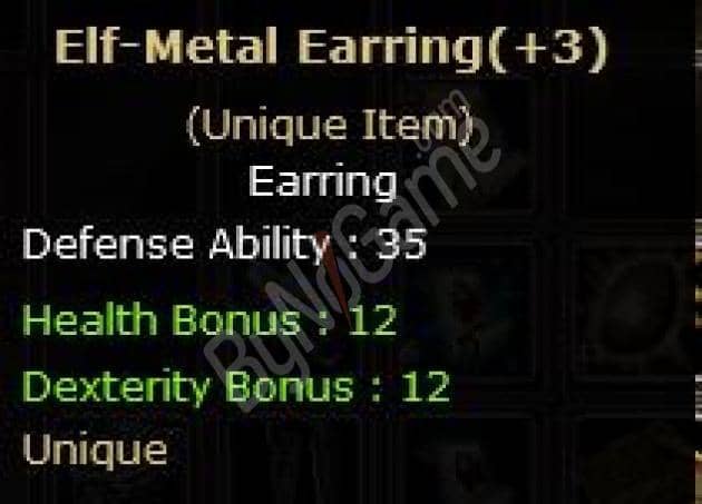 elf metal earing+3