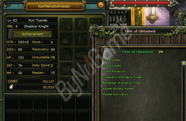 83/4 Karus Priest - 760k NP - 100 DEF - Full Görev -