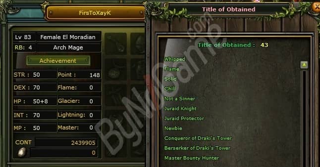 83/4 % 58 //Mage Human // 100 Def // 2,4m NP
