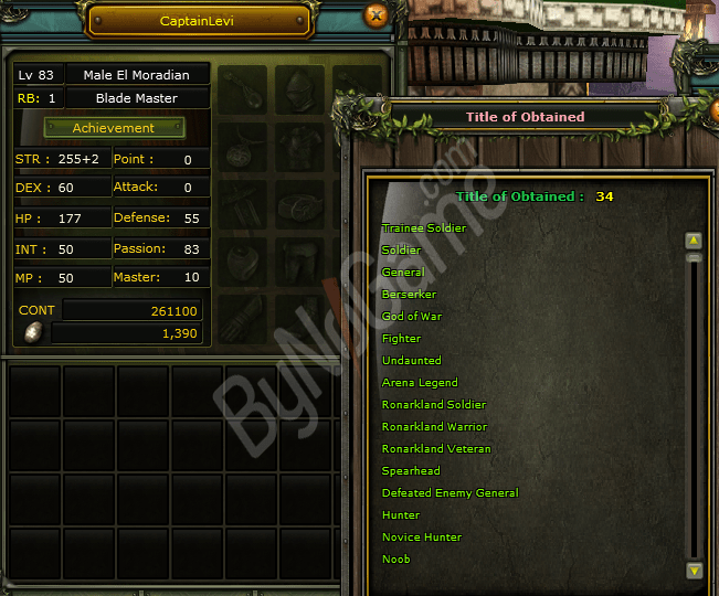 83/1 %100 261K NP 9 STR // HUman Warior