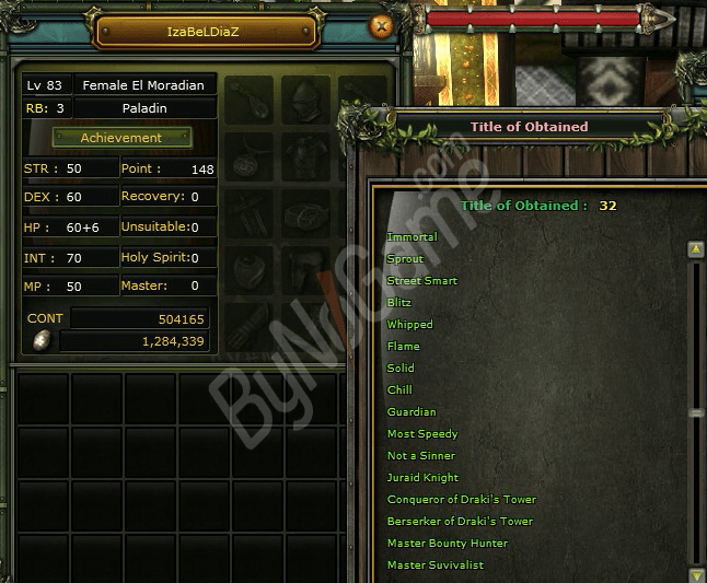 83/3 Human Priest 90 Def 504K np %34 (Skil Stat0)